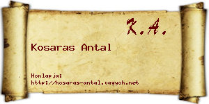 Kosaras Antal névjegykártya